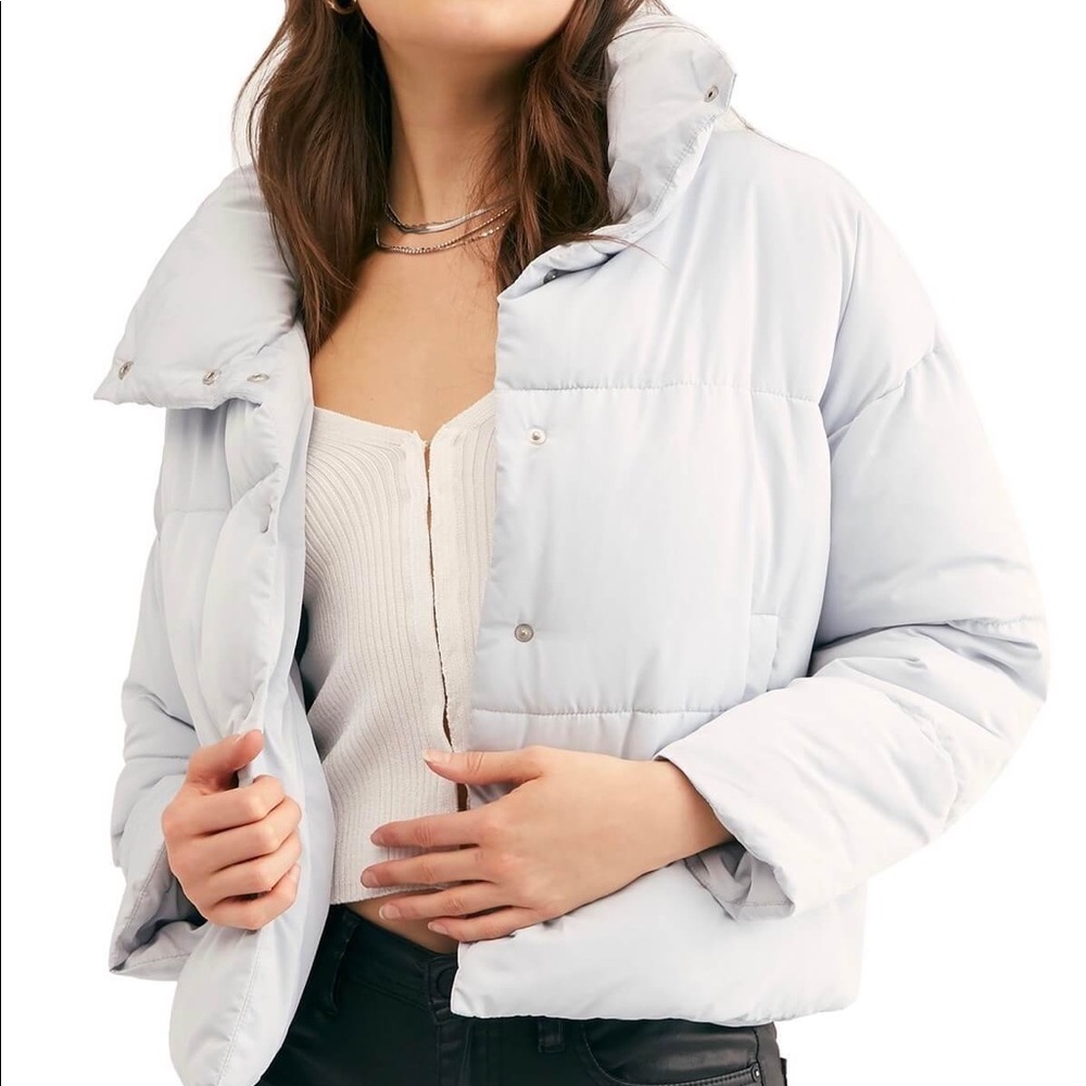 Free People Weekender Puffer coat Silver Blue
